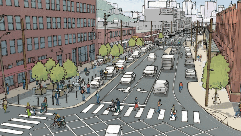 Rendering of Smallman St. looking west from 21st. St.